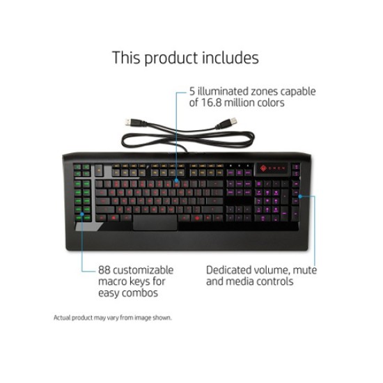 HP Omen KB-0003 USB Gaming Keyboard With Steel Series