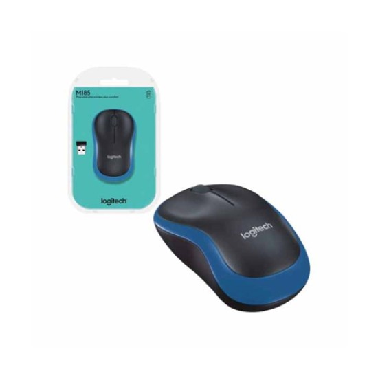 Logitech M185 Wireless Blue Mouse
