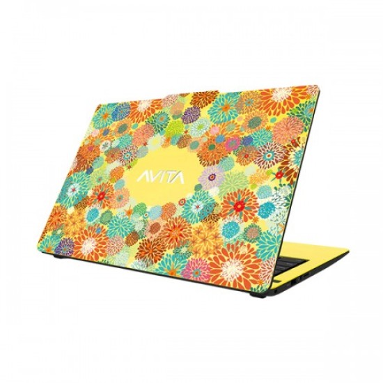 Avita Liber V14 Core i5 11th Gen 14 inch FHD Laptop Flowers on Yellow