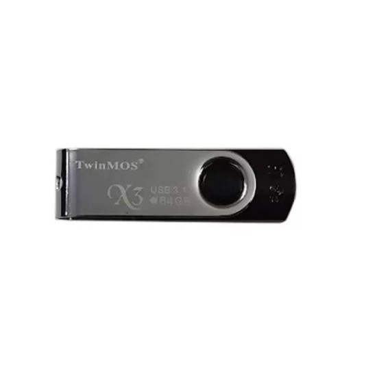 Twinmos X3 64GB USB 3.1 Gen 1 Black Silver Pen Drive